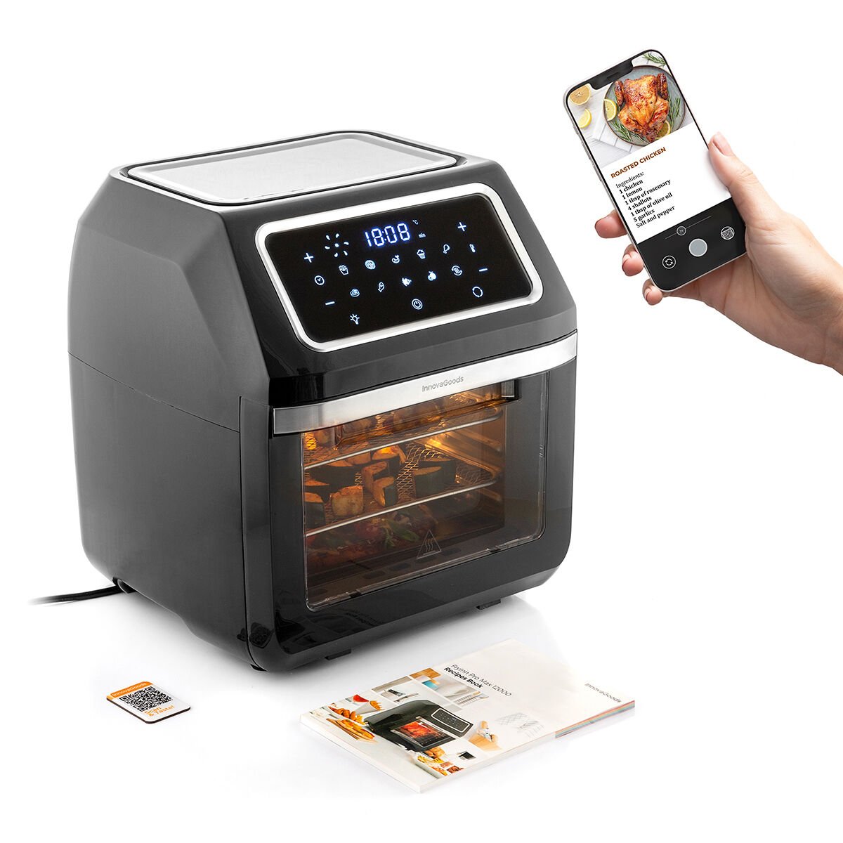 InnovaGoods Fryinn Pro Max 12000 Czarny Stal nierdzewna 1800 W 12 L
