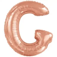 Balony i akcesoria - Balon foliowy litera G różowe złoto 74x86cm - miniaturka - grafika 1