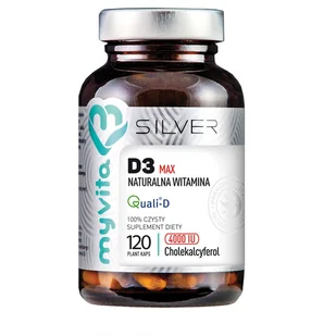 MYVITA SILVER 100% Witamina D3 4000IU, 120kaps. MyVita 21PRJWID42 - Witaminy i minerały - miniaturka - grafika 1