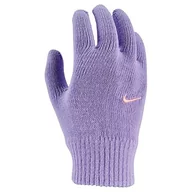 Rękawiczki - Nike Damskie rękawiczki zimowe Swoosh Knit 2.0, fioletowe, S/M UE, fioletowy, S-M - miniaturka - grafika 1