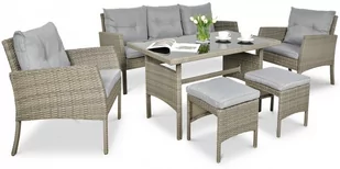Zestaw mebli ogrodowych FOCUS GARDEN Cortina Dolphin Grey, szary, 6-elementowy - Meble ogrodowe - miniaturka - grafika 1
