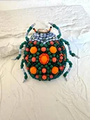 Broszki - Broszka Kolorowy żuczek z koralików - miniaturka - grafika 1