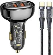 Ładowarki samochodowe - Ładowarka samochodowa Usams 80W Fast Charge + kabel USB-C - USB-C (6958444901381) - miniaturka - grafika 1