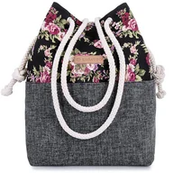 Torebki damskie - Torebka damska na ramię worek Black/Tokio Flowers Zagatto ZG 602 - miniaturka - grafika 1