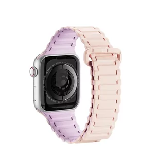 Dux Ducis Strap (Armor Version) pasek Apple Watch SE, 8, 7, 6, 5, 4, 3, 2, 1 (41, 40, 38 mm) silikonowa magnetyczna opaska bransoleta różowo-fioletowy - Akcesoria do smartwatchy - miniaturka - grafika 2
