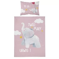 Pościel dla dzieci - Pościel niemowlęca, słoń, 100 x 135 cm, różowa - miniaturka - grafika 1