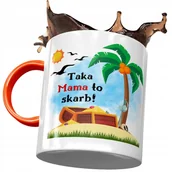 Kubki - Kubek Pomarańczowy Dla Mamy Matki na Dzień Mamy z Nadrukiem ze Zdjęciem + Opakowanie na prezent (wzór 02) - miniaturka - grafika 1