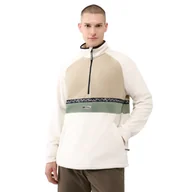 Bluzy męskie - Męski polar nierozpinany bez kaptura Quicksilver Champagne Powder Half Zip Sweatshirt - biały - miniaturka - grafika 1