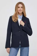 Marynarki i żakiety damskie - Tommy Hilfiger marynarka kolor granatowy jednorzędowa - miniaturka - grafika 1