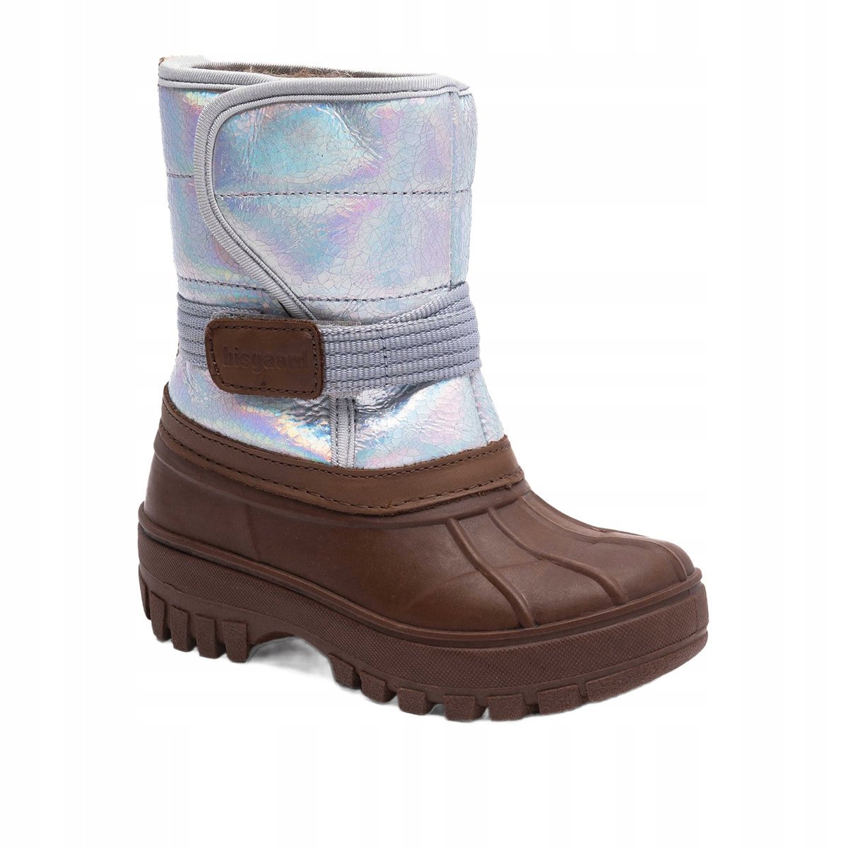 BISGAARD ŚNIEGOWCE SREBRNO BRĄZOWE OCIEPLANE NA RZEPY ZE SKÓRĄ 31 6CA