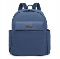 Plecaki szkolne i tornistry - Granatowy Plecak Vintage Płocienny Canvas do Liceum Szkolny A4 Bossi - miniaturka - grafika 1