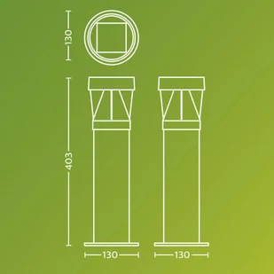Philips Słupek oświetleniowy LED Avery, czarny, IP44 - Lampy ogrodowe - miniaturka - grafika 1