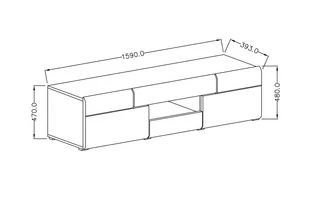 Szafka RTV dwudrzwiowa z szufladami i wnęką Toledo 41 - biały połysk - Szafki RTV - miniaturka - grafika 2