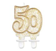 Urodziny dla dorosłych - Go Świeczka na 50-tke ze złotą obwódką 1 szt PF-SCZK50 - miniaturka - grafika 1