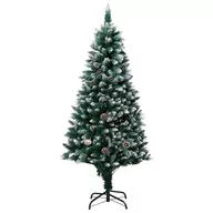Choinki - vidaXL Sztuczna choinka z szyszkami i białym śniegiem, 150 cm - miniaturka - grafika 1
