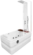 Wanny z hydromasażem - Wanna z hydromasażem i parawanem 160x78 cm MO-0062-160 Lewa - miniaturka - grafika 1