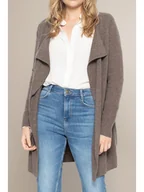 Swetry damskie - Perfect Cashmere Kaszmirowy kardigan "Abigail" w kolorze szarobrązowym - miniaturka - grafika 1