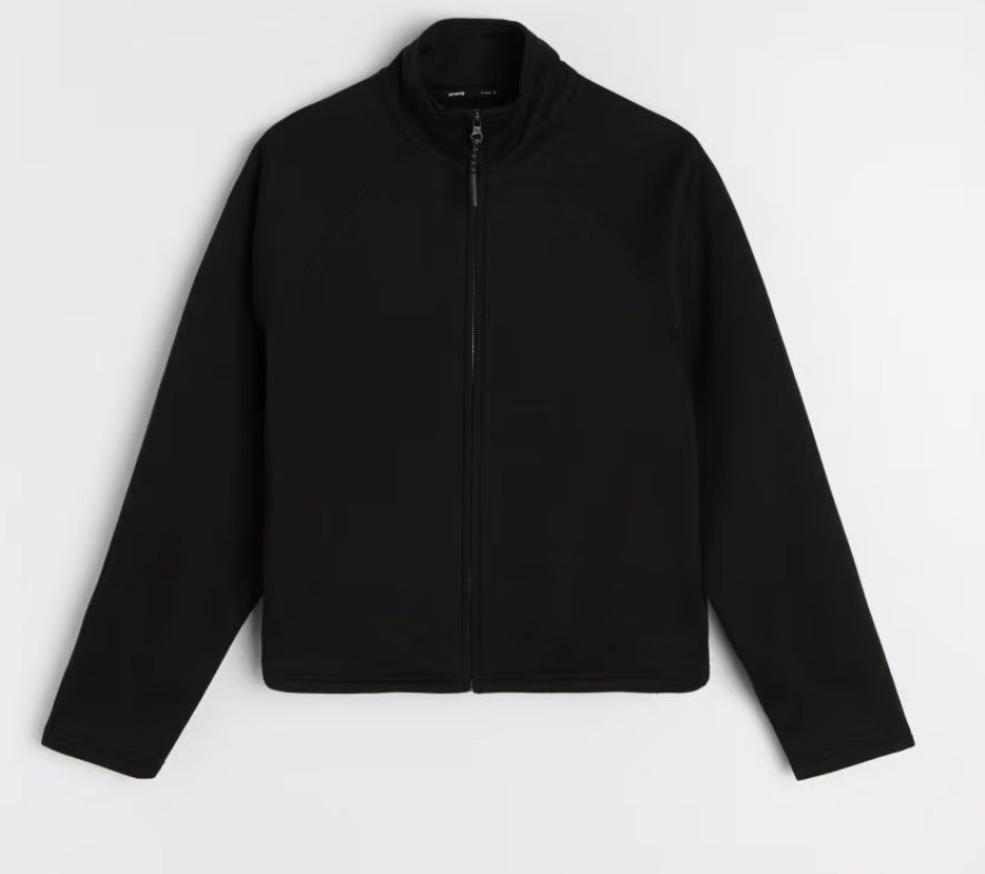 Bluza na zamek ze stójką czarna gładka modna rozpinana L SINSAY