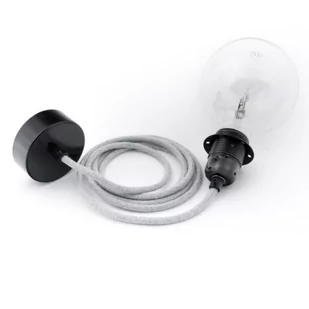 Lampa sufitowa Loft metal black chrome lampa wisząca z pierścieniem KOLOROWE KABLE - Lampy sufitowe - miniaturka - grafika 1