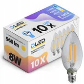 Żarówki LED - 10x Żarówka E14 Led Filament Edison Ozdobna Świeczka 960lm 8W Ciepła - miniaturka - grafika 1