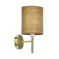 Lampy ścienne - YAN LAMPA KINKIET PATYNOWY 1X40W E14 ABAŻUR ORZECHOWY - miniaturka - grafika 1