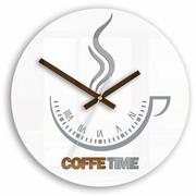 Zegary - ZEGAR ŚCIENNY COFFEE TIME II WHITE - miniaturka - grafika 1