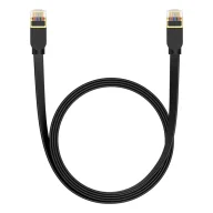 Kable miedziane - Baseus szybki kabel sieciowy RJ45 cat. 7 10Gbps 2m płaski czarny - miniaturka - grafika 1
