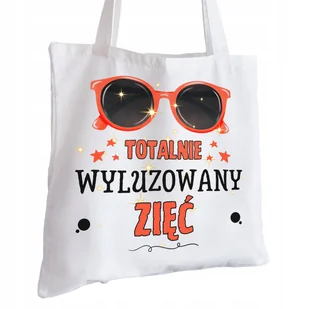 Torba Bawełniana biała dla Zięcia Na Prezent ekologiczna Trwały Nadruk - Torby i wózki na zakupy - miniaturka - grafika 1