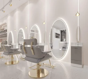Konsola konsoleta fryzjerska barberska kosmetyczna lustro LED 150x90 STD - Meble fryzjerskie - miniaturka - grafika 1