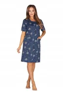 Bielizna nocna - REGINA Koszula nocna bawełniana 109 M GRANATOWY - miniaturka - grafika 1