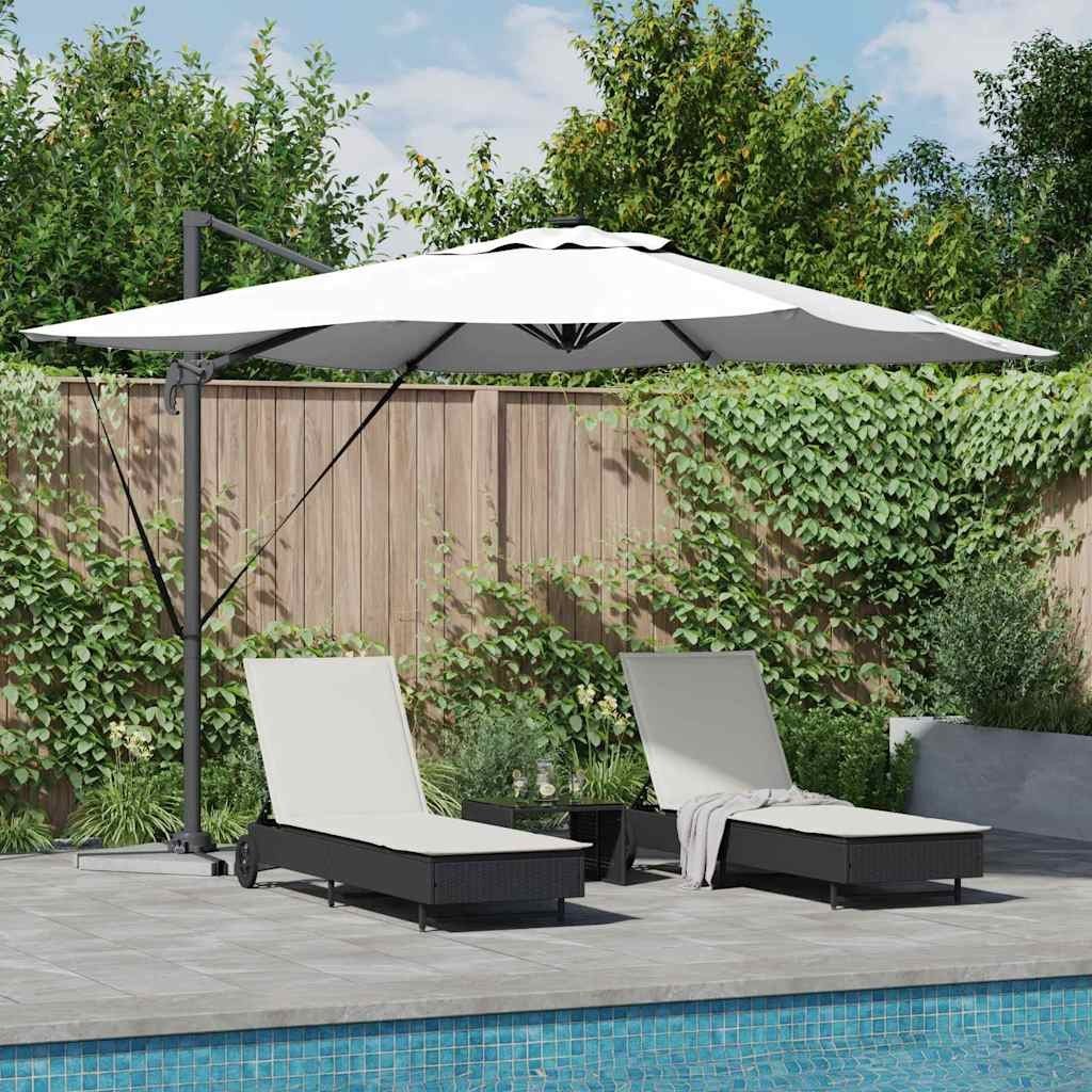 vidaXL Parasol Cantilever Roma z solarnymi LED - Piasek - 286 x 285 x 270 cm - Aluminiowy