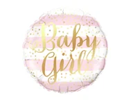 Baby shower i roczek - Balon foliowy Baby Girl w paski - 46 cm - 1 szt. - miniaturka - grafika 1