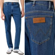 Spodnie męskie - Wrangler River Coldwater Klasyczne Zwężane Ciemne Spodnie Jeansowe W33 L32 - miniaturka - grafika 1