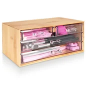 Kosmetyczki, organizery i kuferki - Eleganza, Organizer na kosmetyki i akcesoria do makijażu drewniany, 23,5x15,5x11 cm - miniaturka - grafika 1