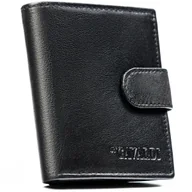 Portfele - Pionowy portfel męski na zatrzask skórzany czarny 4U CAVALDI rfid mały elegancki na karty gotówkę - miniaturka - grafika 1