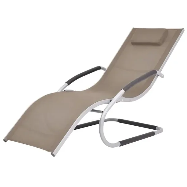 Ergonomiczny leżak aluminiowy taupe/brązowy i szary 62 x 152 x 88 cm