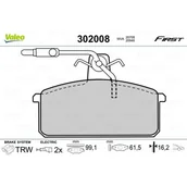 Klocki hamulcowe - Klocki hamulcowe - komplet VALEO 302008 - miniaturka - grafika 1