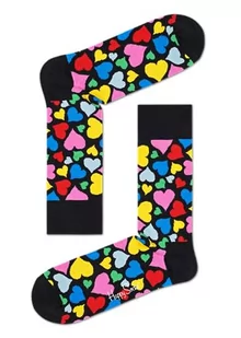 Happy Socks Heart, kolorowe i zabawne, Skarpety dla kobiet i mężczyzn, Czarny (41-46) - Skarpetki męskie - miniaturka - grafika 1