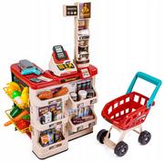 Zabawy w naśladowanie dorosłych - NoName Supermarket Sklep Wózek Skaner Kasa Sklepowa + Akcesoria 668-78 - miniaturka - grafika 1