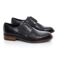 Półbuty męskie - Półbuty męskie Trio 3750-01-A-03-0 CZARNY 45 - miniaturka - grafika 1