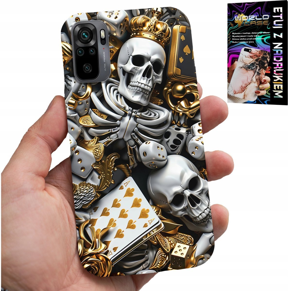 ETUI DO XIAOMI NOTE 10 / 10S - KRÓL POKER KOŚCI AS WZORY DLA MĘŻCZYZN