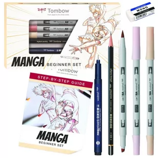 Zestaw do kaligrafii MANGA TOMBOW brush pen kaligrafia 7 elementów - Kredki, ołówki, pastele i pisaki - miniaturka - grafika 1