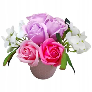 Bukiet z Kwiatów mydlanych kompozycja stroik róże mydlane PREZENT upominek - Sztuczne kwiaty - miniaturka - grafika 1