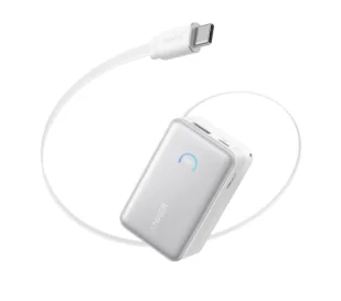 Anker Nano A1638H21 10000mAh 45W Kolorowy wyświetlacz, Wbudowany kabel USB-C Biały - Powerbanki - miniaturka - grafika 1