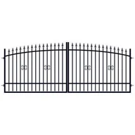Akcesoria do ogrodzeń - Brama dwuskrzydłowa DAMIAN 400 x 1,30-1,50 cm ocynk RAL9005 - miniaturka - grafika 1