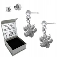 Biżuteria dla dzieci - Srebrne Kolczyki Łapki Psa dla Dziewczynki Psia Łapka Komunia Grawer 925 - miniaturka - grafika 1