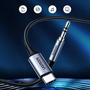 Ugreen kabel audio stereo AUX 3,5 mm mini jack - USB Typ C do telefonu tabletu 1m czarny (CM450 20192) - Kable USB - miniaturka - grafika 7