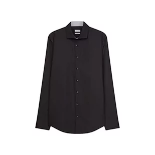 Seidensticker Męska koszula biznesowa – slim fit – łatwa do prasowania – kołnierz Kent – długi rękaw – 100% bawełna, czarny, 41 - Koszule męskie - miniaturka - grafika 1