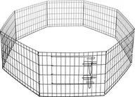 Sprzęt podróżny i transportery dla psów - Springos Kojec dla zwierząt wybieg klatka dla psa 155x61 cm metalowa czarna UNIWERSALNY - miniaturka - grafika 1