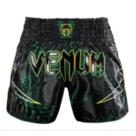 Spodnie sportowe męskie - Venum Muay Thai Shorts Spodenki Matupa Black/Green/Gold - miniaturka - grafika 1